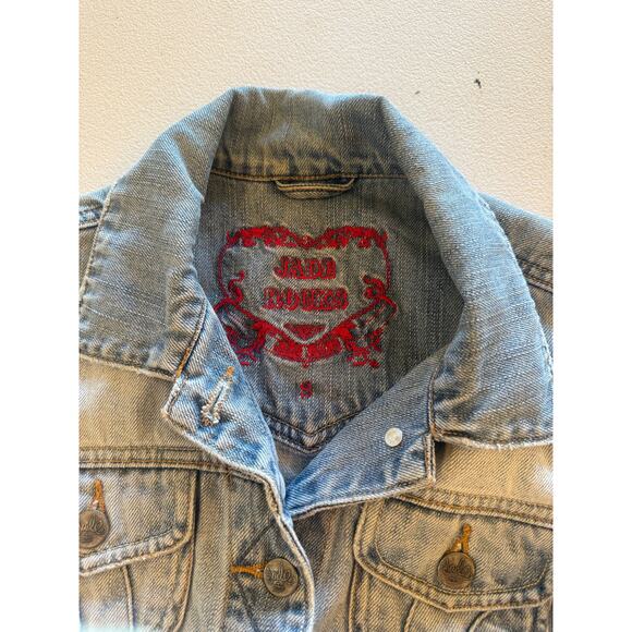 Jade Jeans "Jade Rocks" Light Wash Denim Jacket Women's Sz S Y2K Retro - Picture 3 of 7